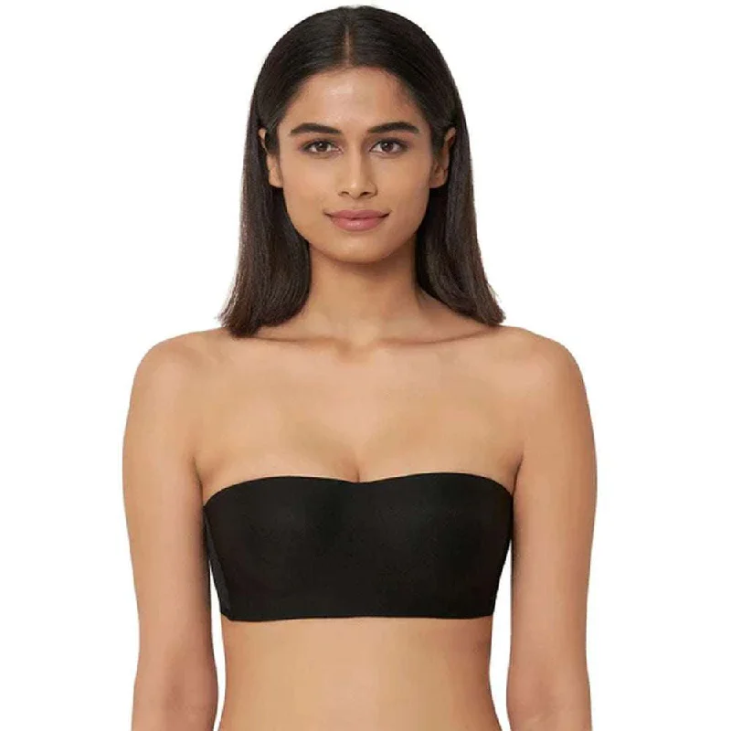 Basic Mold Padded Non Wired Half Cup Strapless T-Shirt Bra - Black Comfortable Women's Clothing