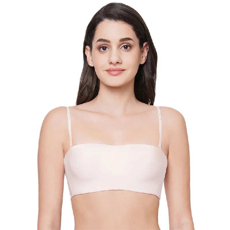 Basic Mold Padded Wired Half Cup Strapless Bandeau T-Shirt Bra - Light Pink Everyday Women's Fashion Trends