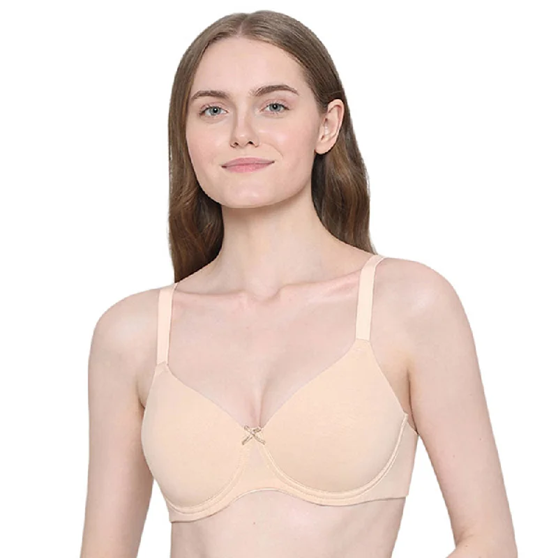 BASICS Essentials2.0 Padded Wired 3/4th Cup Everyday Wear Comfort Fit T-shirt Bra - Beige Chic Women's Outfit