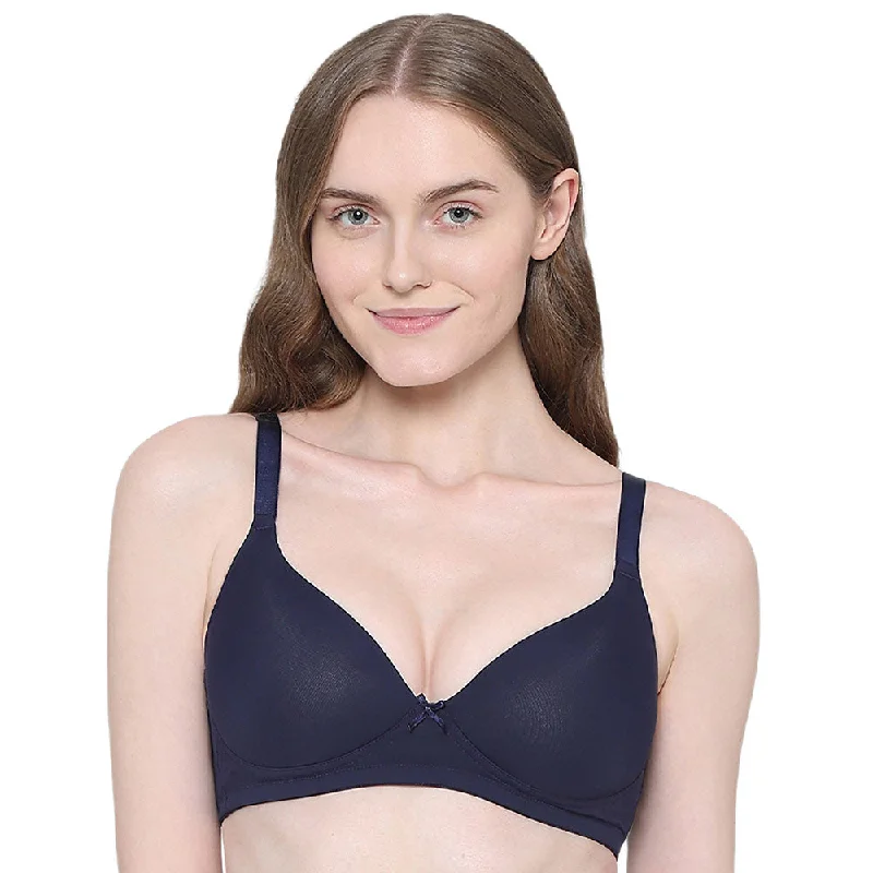 BASICS Zoe Padded Non-wired 3/4th Cup Everyday Wear Comfort Fit T-shirt Bra - Navy Blue Women's Casual Attire