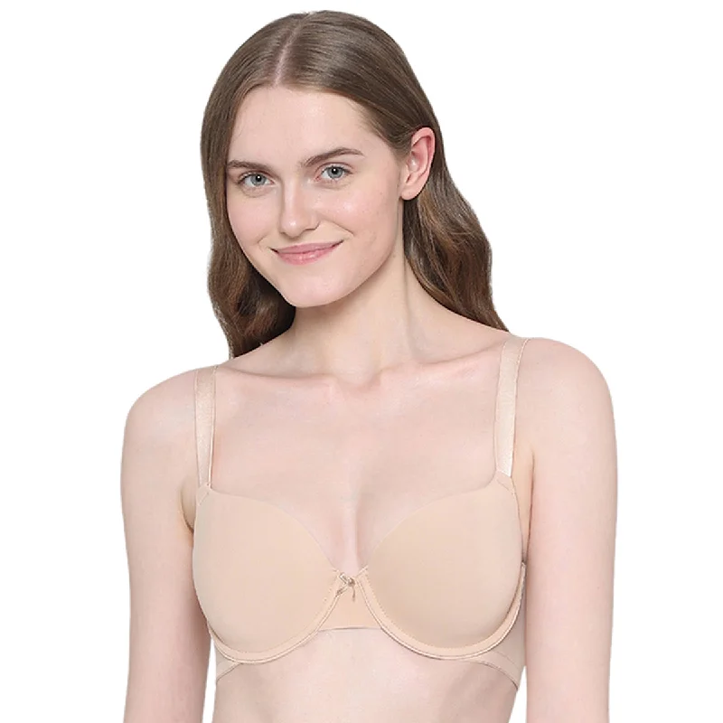 BASICS Zoe Padded Wired 3/4th Cup Everyday Wear Comfort Fit T-shirt Bra - Beige Women's Casual Wear Outfit