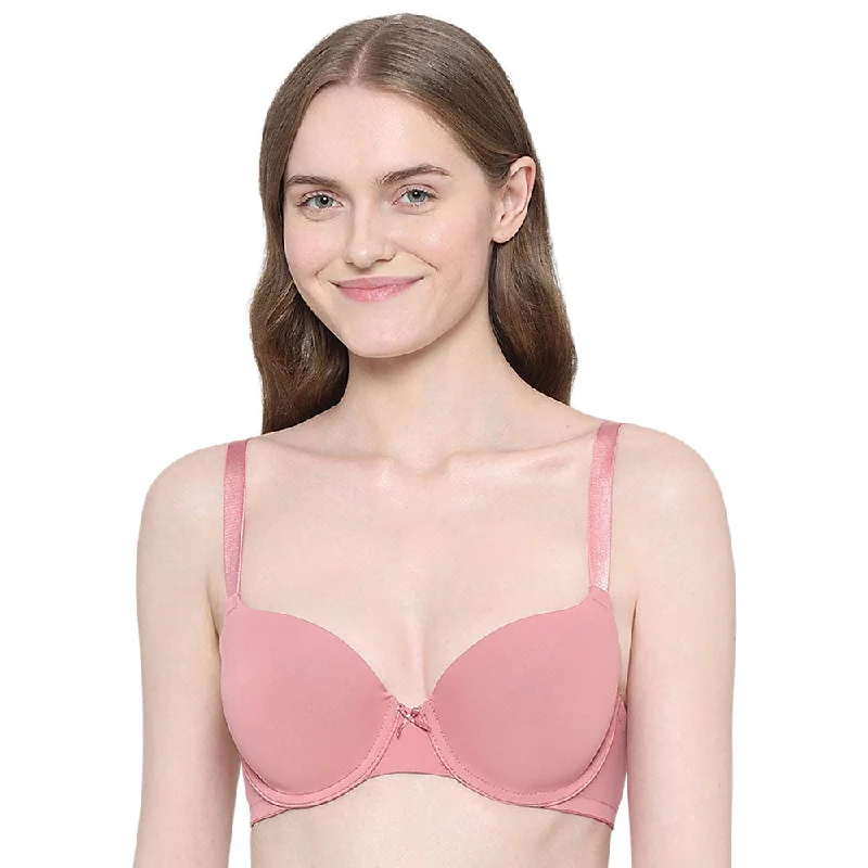 BASICS Zoe Padded Wired 3/4th Cup Everyday Wear Comfort Fit T-shirt Bra - Pink Women's Chic Outfit