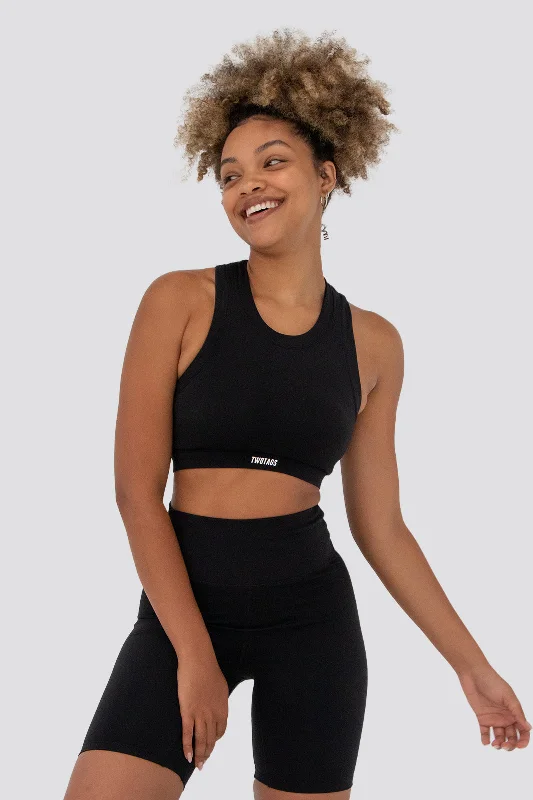 Breathe Sports Bra - Black Women's Active Outfit For Fitness