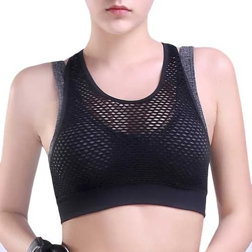 Professional Seamless Shockproof  Mesh Running Bra Women's Clothing For Everyday Wear