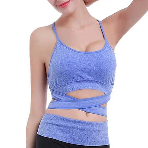 Woman Seamless Sport Vest Quick Drying Wireless Cross Shakeproof Sport Yoga Bras Women's Elegant Clothes