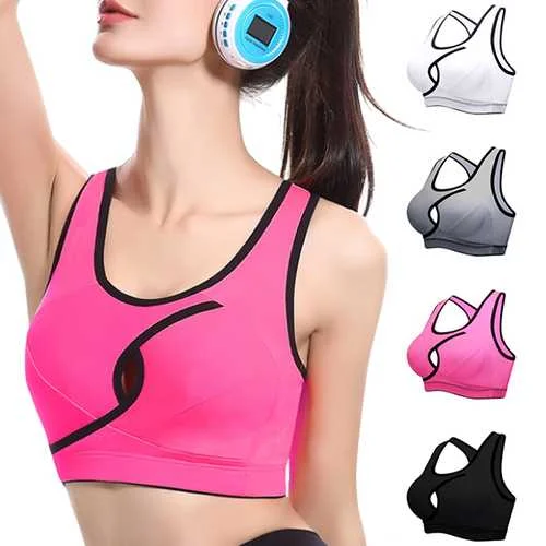 Women Sexy Small Key-hole Front Top Shockproof Wireless Breathable Sport Yoga Bras Women's Clothing