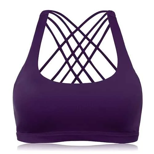 Criss-cross Wireless Padding Breathable Yoga Sports Bra Women's Office Clothing