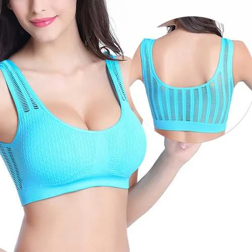 Seamfree Breathable Wireless Hollow Out Yoga Sleeping Sport Bras Preppy Style