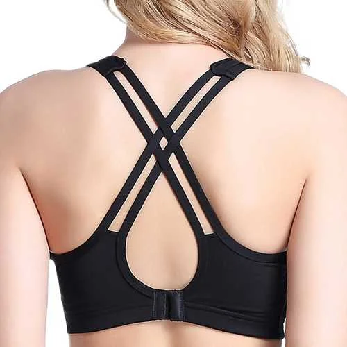 Soft Wireless Padding Criss-cross Back Shockproof Sport Bra Exclusive Online Sale