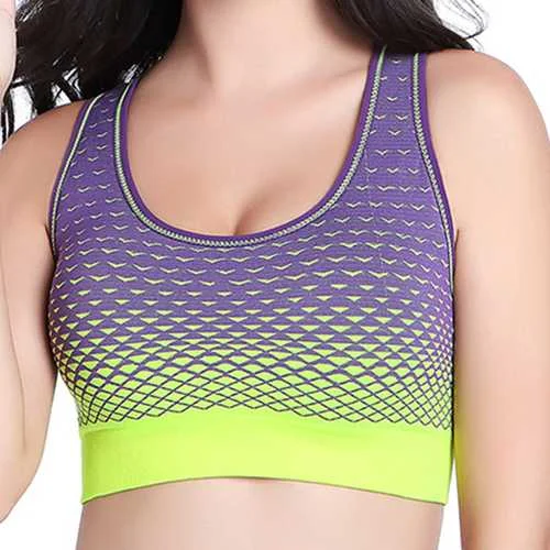 Gradient Color Wireless Shockproof Sports Vest Bra Online Shopping Boutiques