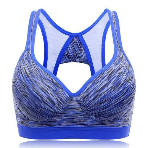 Mixed Yarn Shockproof Wireless Comfort Moving Sports Bra Flash Sale Online