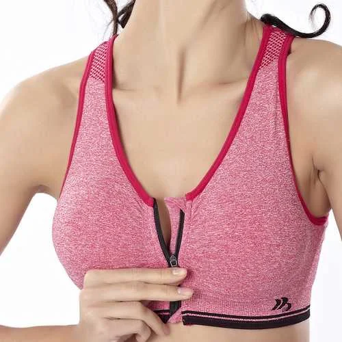 Front Zipper Fitness Shockproof Sports Bra Trendy Women's Outfits for Casual Wear