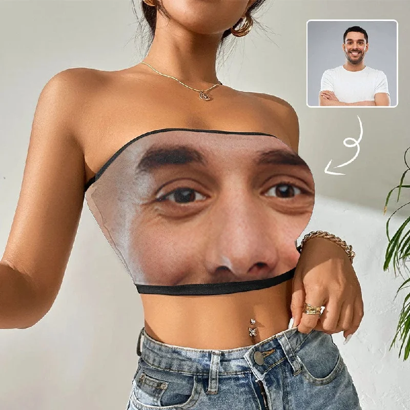 Custom Husband Face You Crop Top Personalized Women's Tube Top Charming Women's Garments