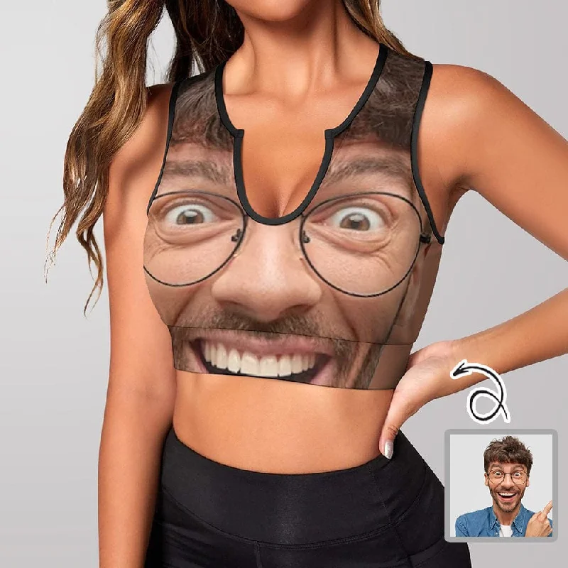 Custom Husband Face Funny High Quality Yoga Top Women's Apparel