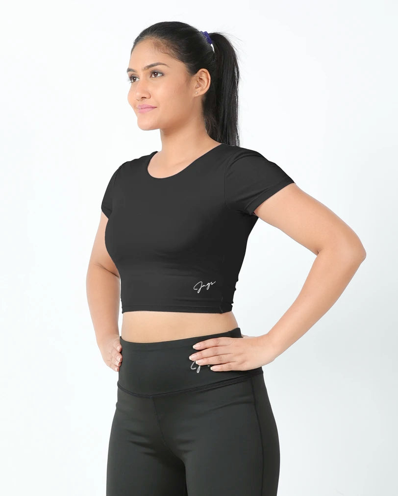 DareGlam Crossover Crop Top - Confidence in Style Women's Activewear for Exercise and Sports