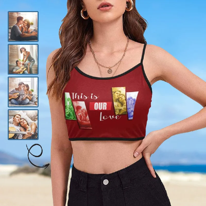 Custom Photos This Is Our Love Tank Tops Personalized Women's Spaghetti Strap Crop Top Women's Evening Wear Attire