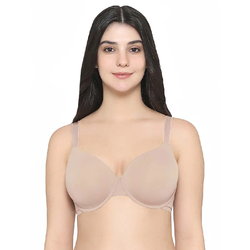 Everyday Elegance Padded Wired Full Cup Everyday Wear Smooth Finish T-Shirt Bra - Beige Extreme Clearance Deals