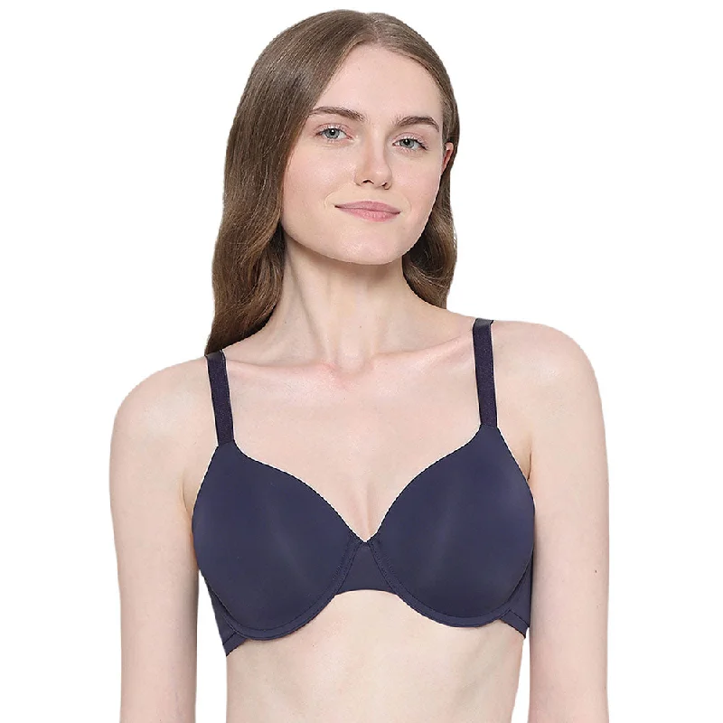 Everyday Elegance Padded Wired Full Cup Everyday Wear Smooth Finish T-Shirt Bra - Dark Blue Women's Weekend Outfit