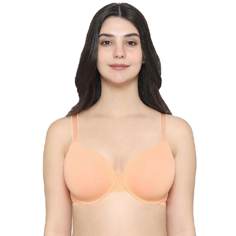 Everyday Elegance Padded Wired Full Cup Everyday Wear Smooth Finish T-Shirt Bra - Peach Outfits For Women