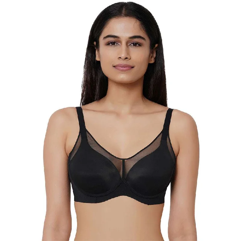 Franca Padded Non-wired Full Cup Everyday Wear Full coverage T-Shirt Bra - Black Clothes For Women