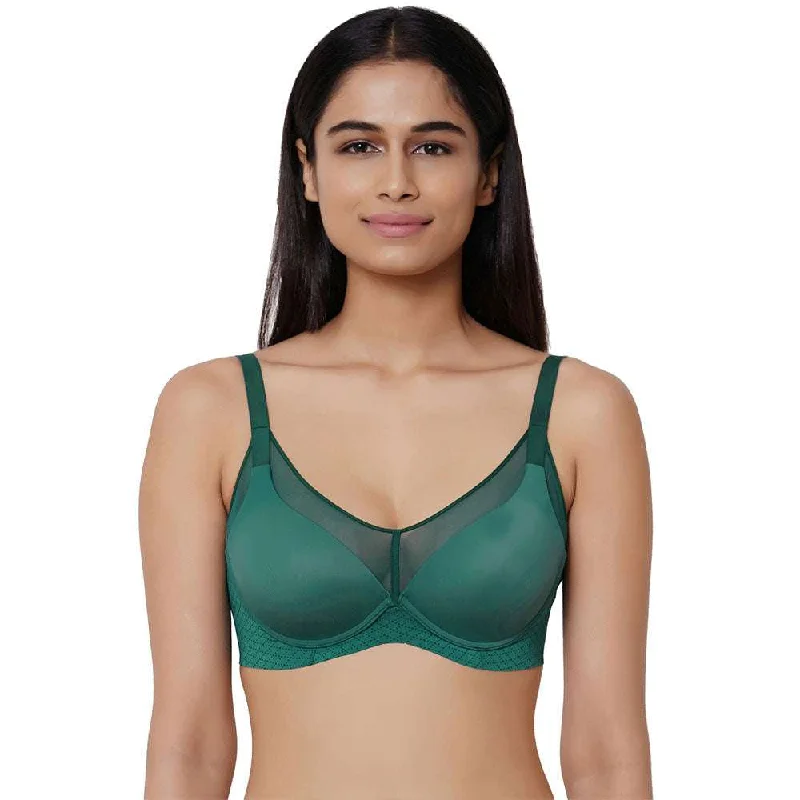 Franca Padded Non-wired Full Cup Everyday Wear Full coverage T-Shirt Bra - Green Women's Evening Wear for Special Occasions