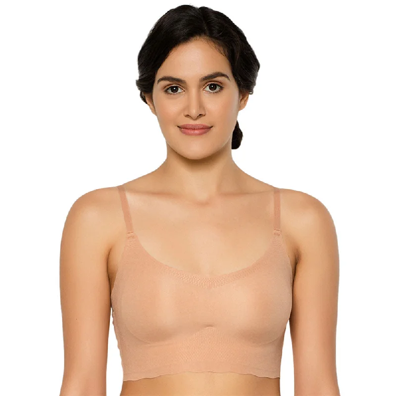 Gococi Padded Non-Wired Full Coverage Seamless T-Shirt Bra - Beige Women's Fashion Clothing