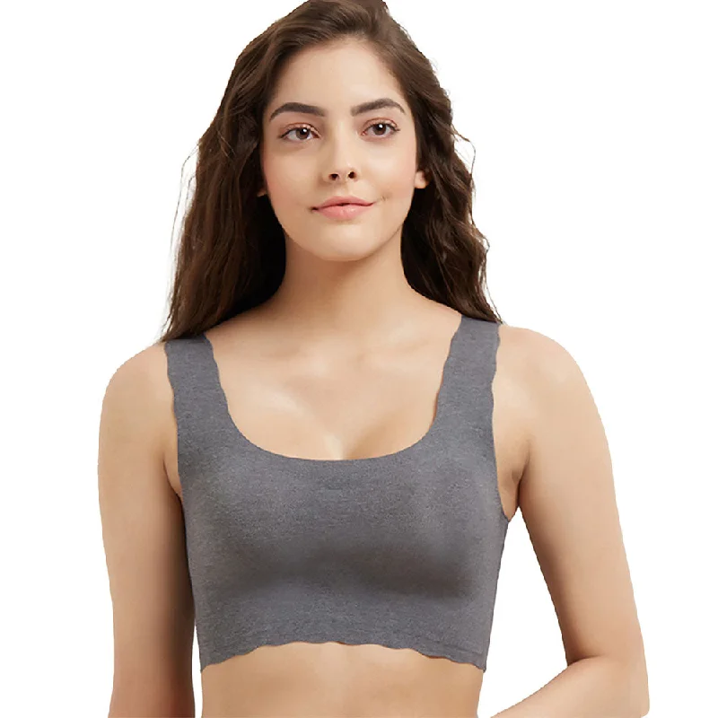 Gococi Padded Non-wired Full Cup Everyday Wear Full coverage T-Shirt Bra - Grey Casual Women's Clothing Online