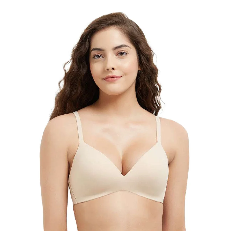 How Perfect Padded Non-wired 3/4th Cup Medium Coverage Seamless T-Shirt Bra - Beige Holiday Special Offers