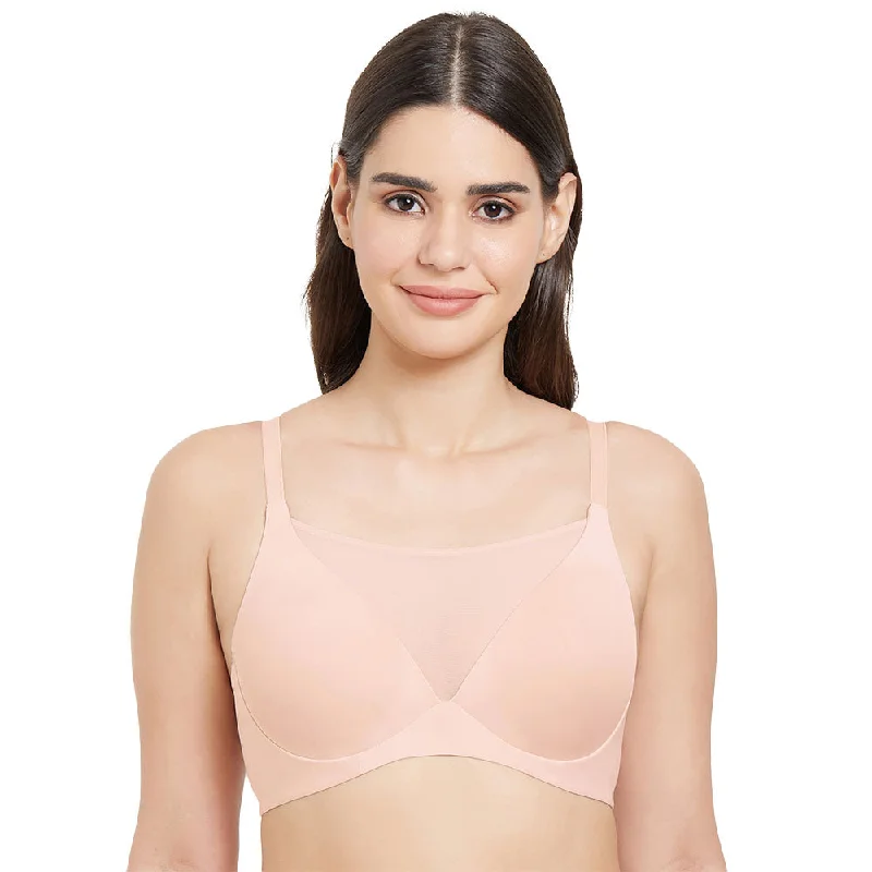 Lively Padded Non-Wired Full Cup Everyday Wear Full coverage T-Shirt Bra - Beige Women's Seasonal Clothes