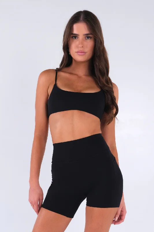 Luxe Sports Bra - Black Women's Outerwear for All Weather Conditions